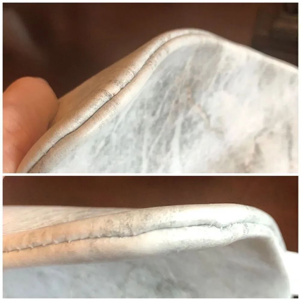 COASTAL ROAD -🎉HP🎉 Gray Marble Custom-Made Leather Zipper-Accent Envelope Clutch - Picture 10 of 15